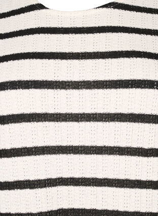 Lyhythihainen pusero, jossa on kontrastivärisiä raitoja, Sand Black Stripe, Packshot image number 2