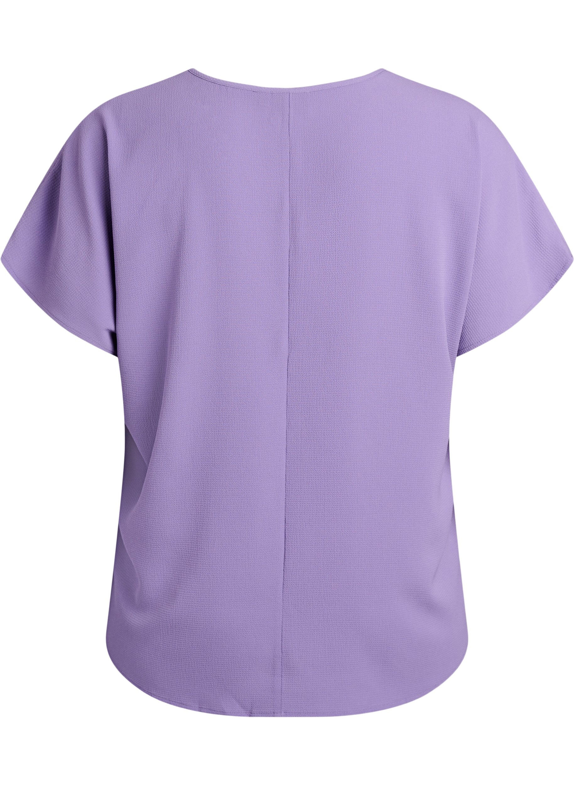 ZizziPusero lyhyill&auml; hihoilla ja py&ouml;re&auml;ll&auml; p&auml;&auml;ntiell&auml;, Violetti, Packshot image number 1