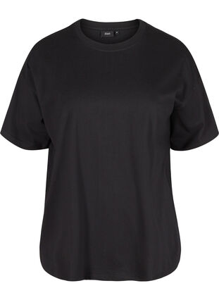 Lyhythihainen puuvillainen t-paita , Black, Packshot image number 0
