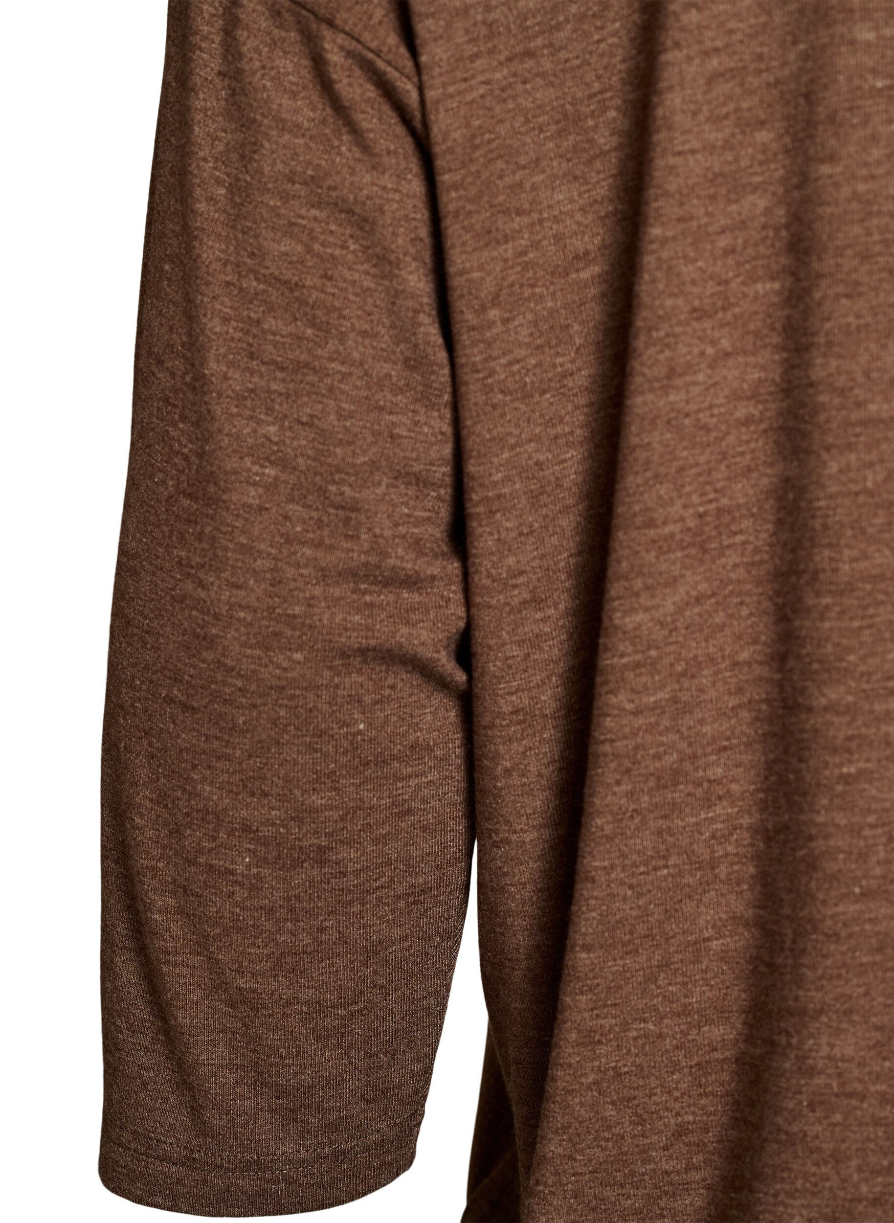 ZizziJerseypusero 3/4-hihoilla, Ruskea, Packshot image number 3
