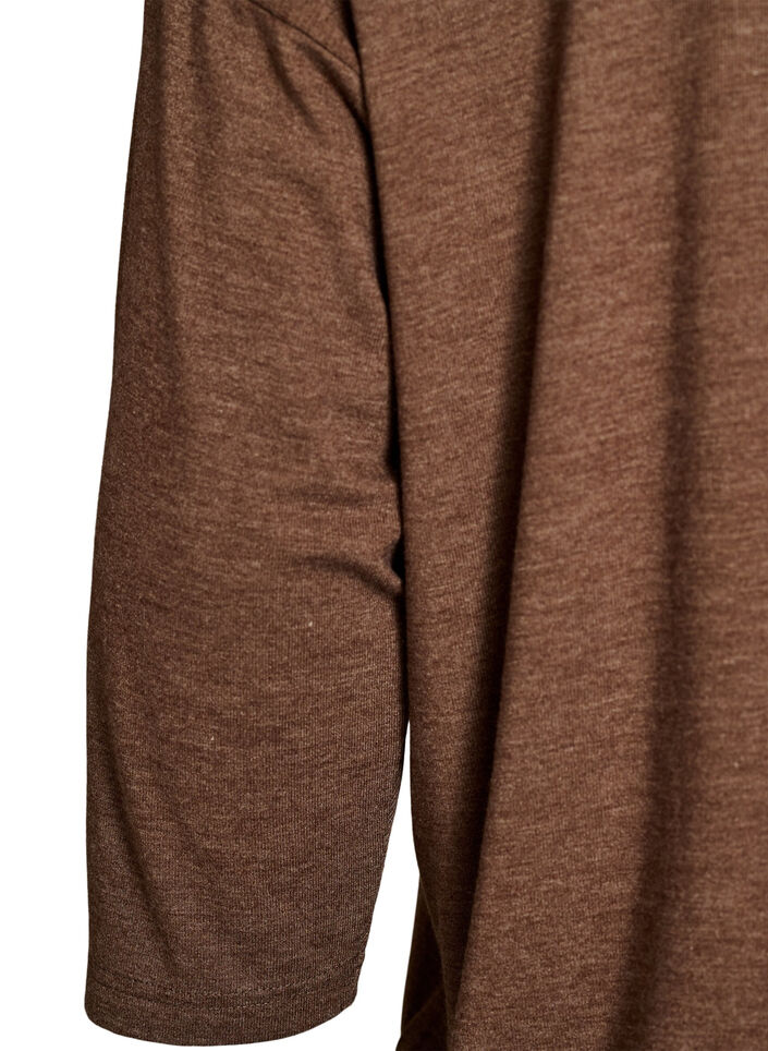 Jerseypusero 3/4-hihoilla, Ruskea, Packshot image number 3