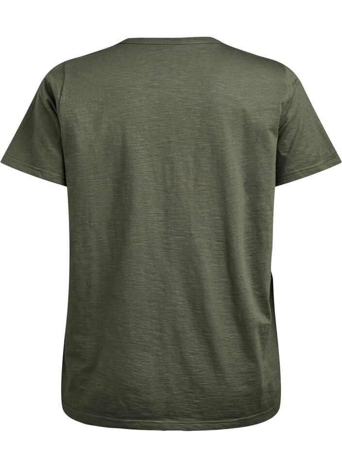 T-paita nappiyksityiskohdalla, Vihre&auml;, Packshot image number 1