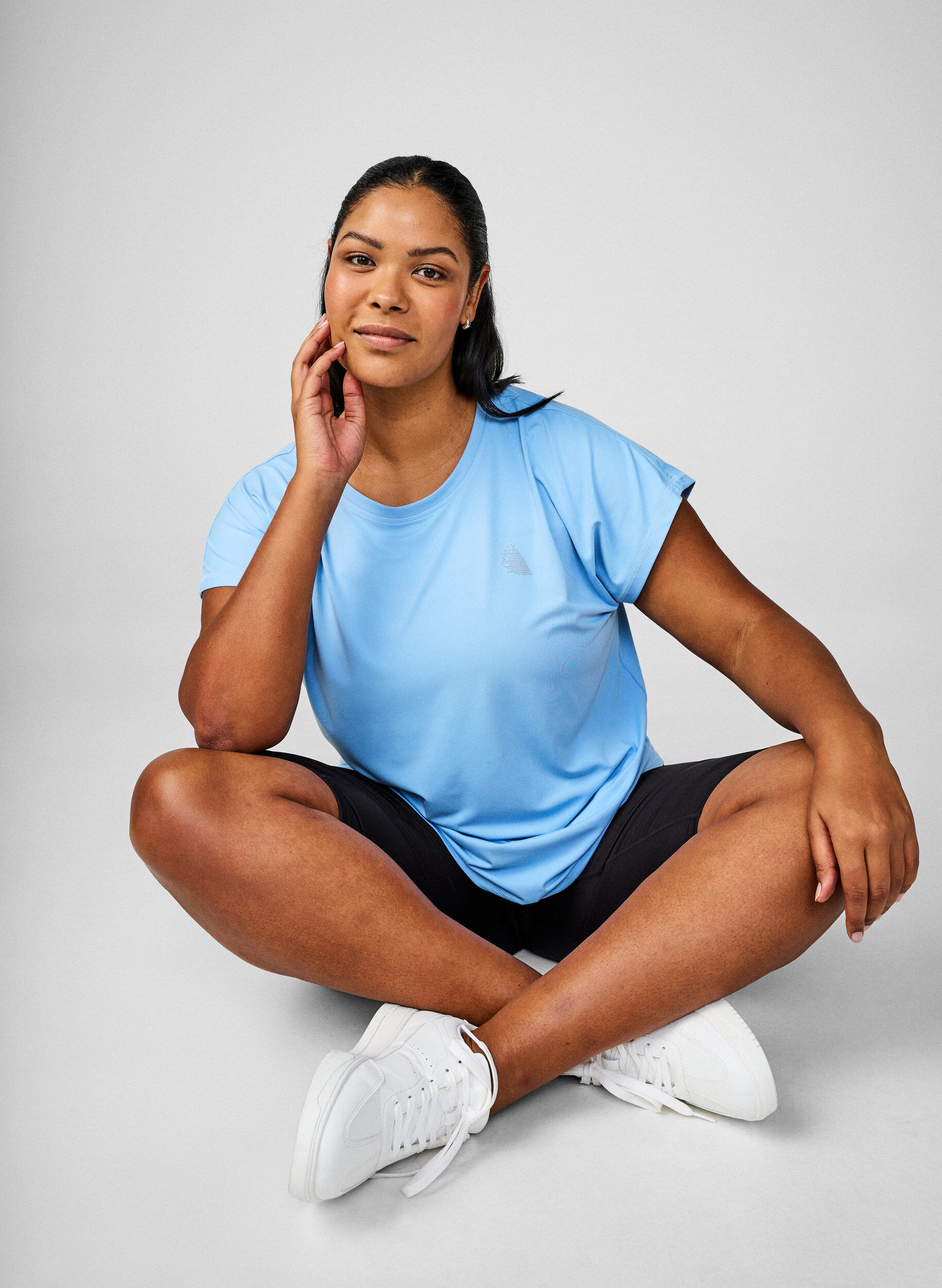 Zizzi Yksiv&auml;rinen treenipaita, Sininen, Image image number 0