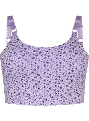 2 kappaleen puuvillainen rintaliivi yläosa säädettävillä olkaimilla, Purple Rose/Black, Packshot image number 2