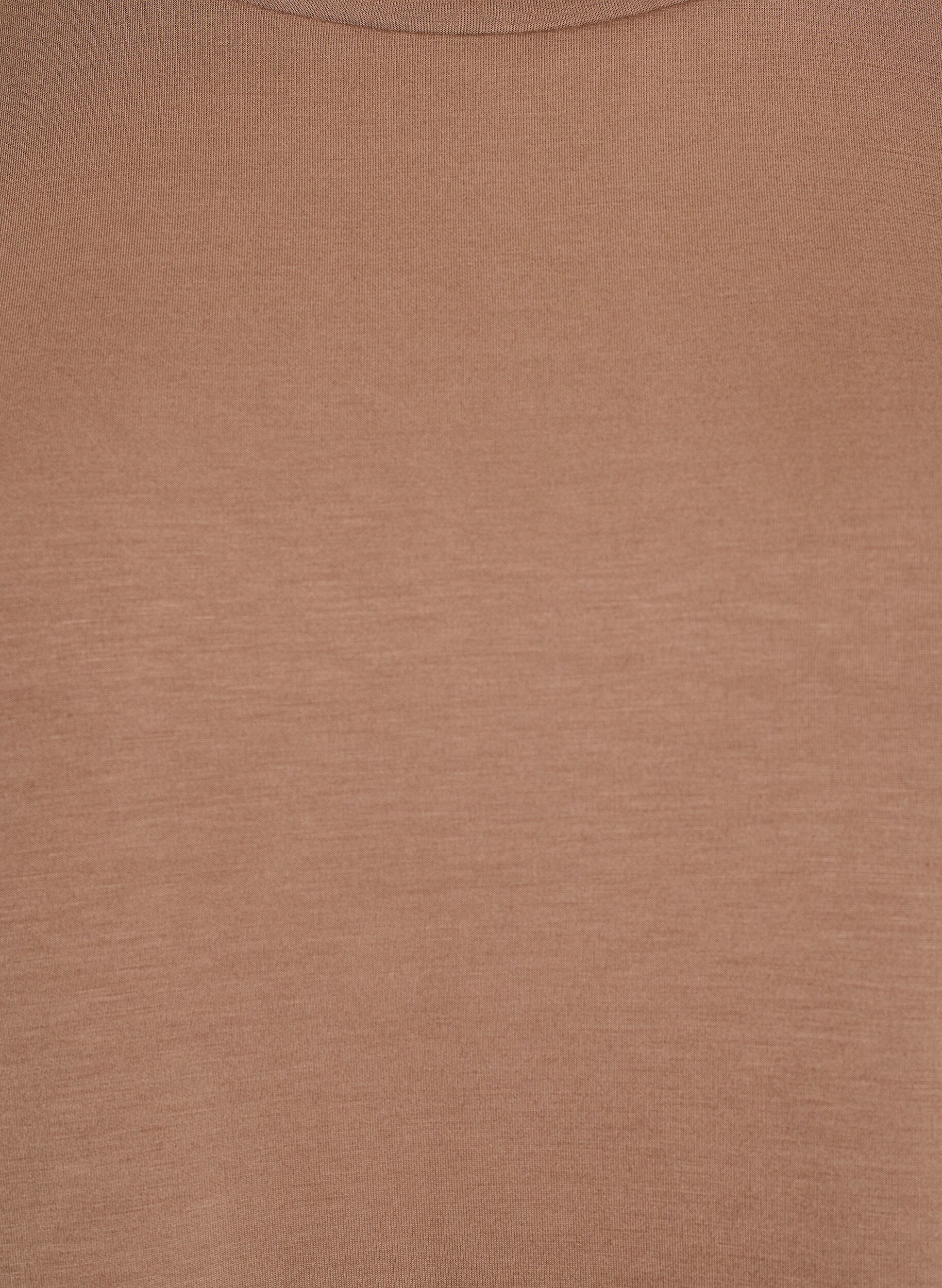 Zizzi Lyhyt loose fit t-paita modal-sekoitteesta, Ruskea, Packshot image number 2