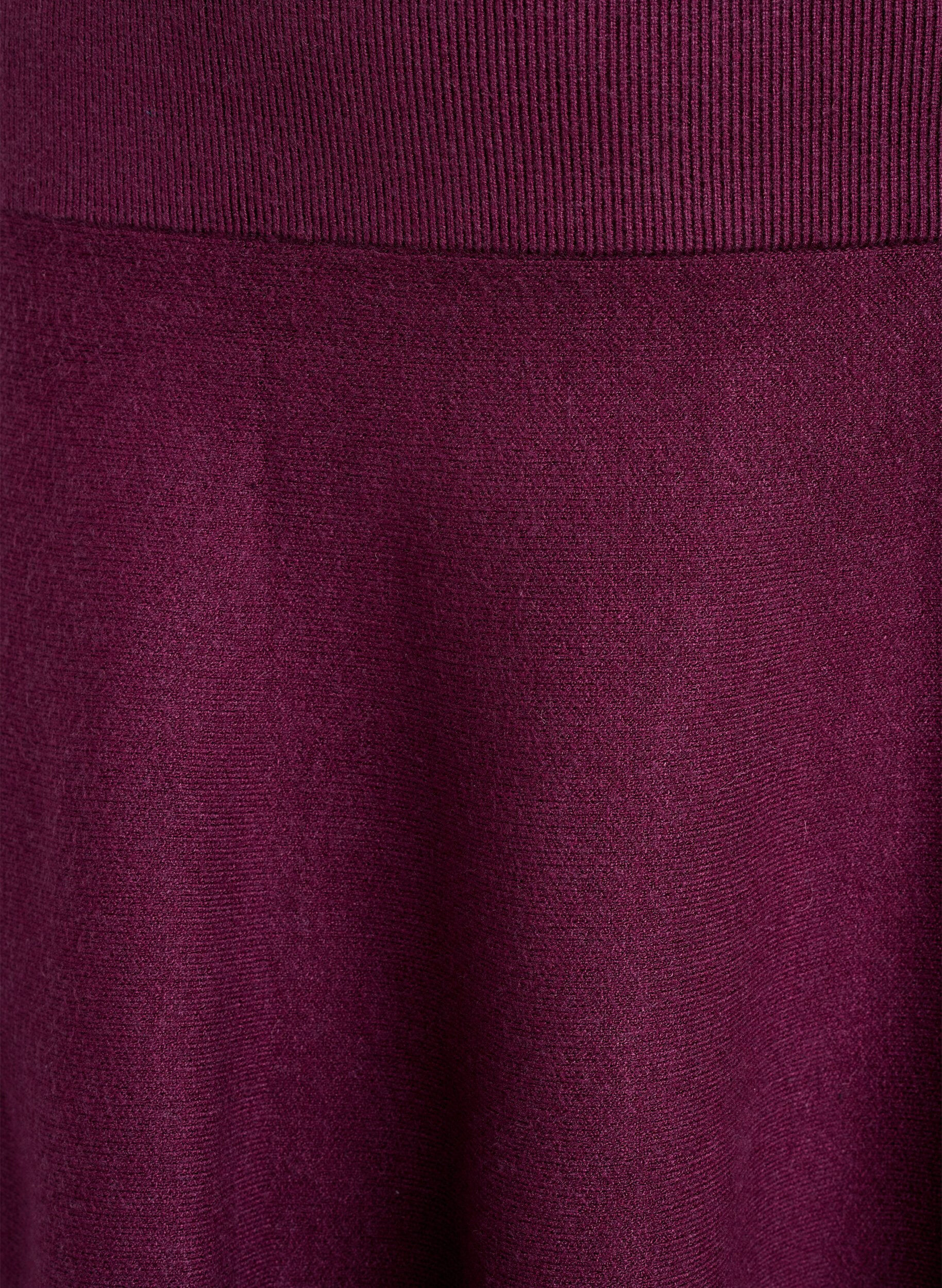 ZizziLyhyt neulottu A-linjainen hame, Tumma Bordeaux, Packshot image number 2