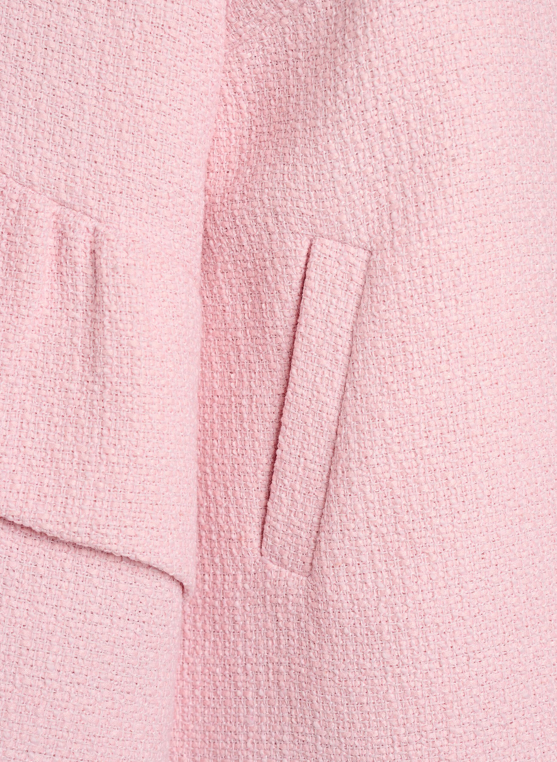 ZizziBoucl&eacute;-takki r&ouml;yhel&ouml;yksityiskohdilla, Vaaleanpunainen, Packshot image number 3