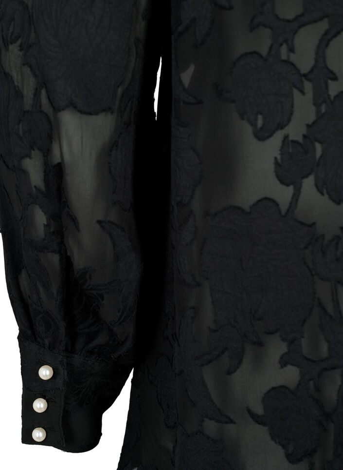 Jacquard-paita helminapeilla, Black, Packshot image number 3