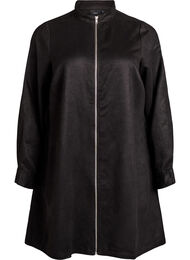 Pitkä paita tekonahasta vetoketjulla, Musta