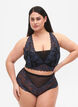 Pitsialushousut korkealla vyötäröllä, Black w. blue lace, Model image number 0