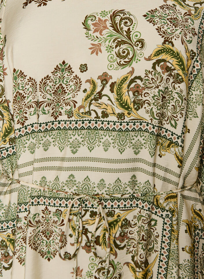 Kuviollinen midimekko viskoosista vy&ouml;ll&auml;, Vihre&auml;, Packshot image number 2