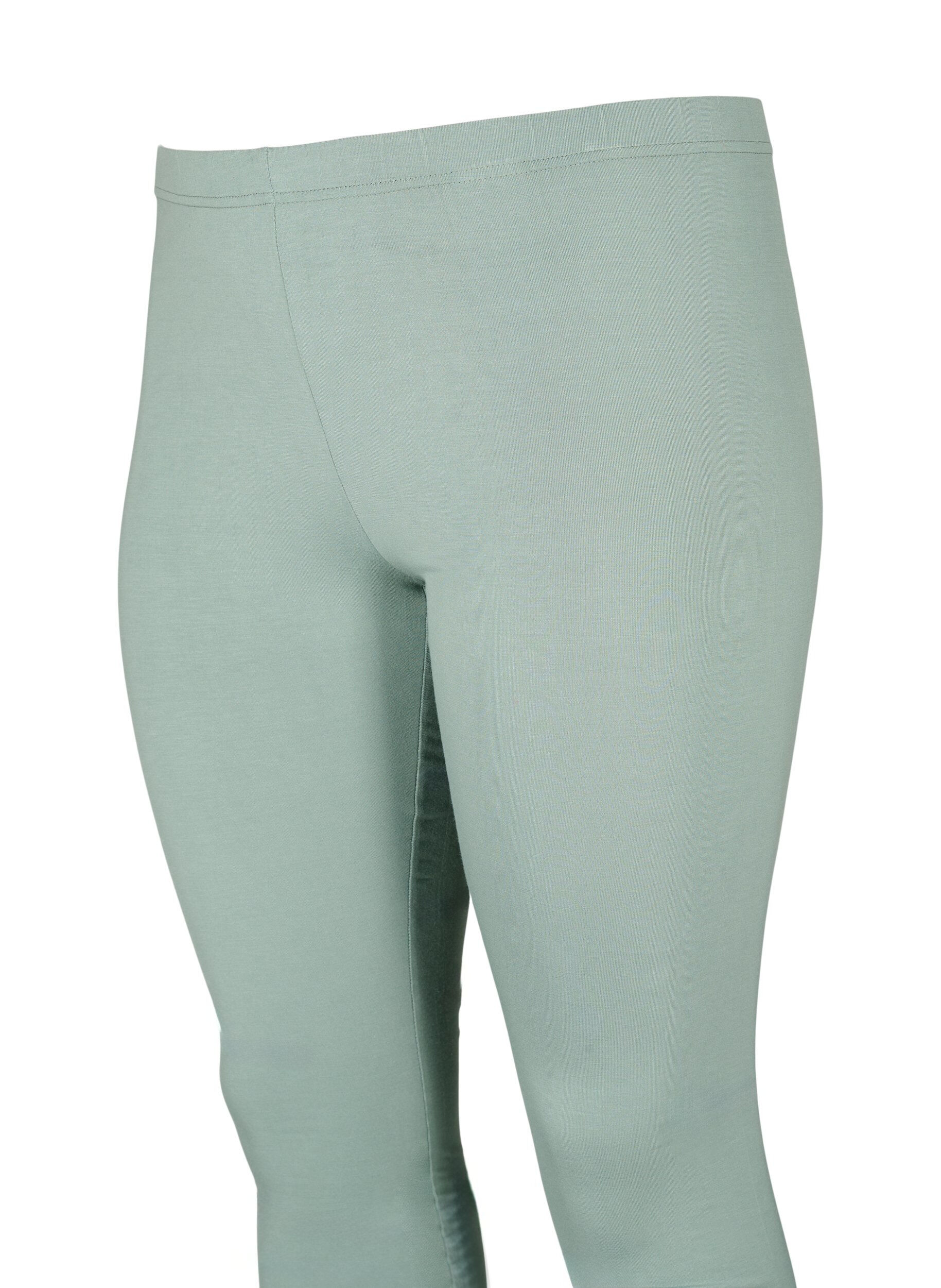Zizzi Perusleggingssit viskoosista, Vihre&auml;, Packshot image number 3