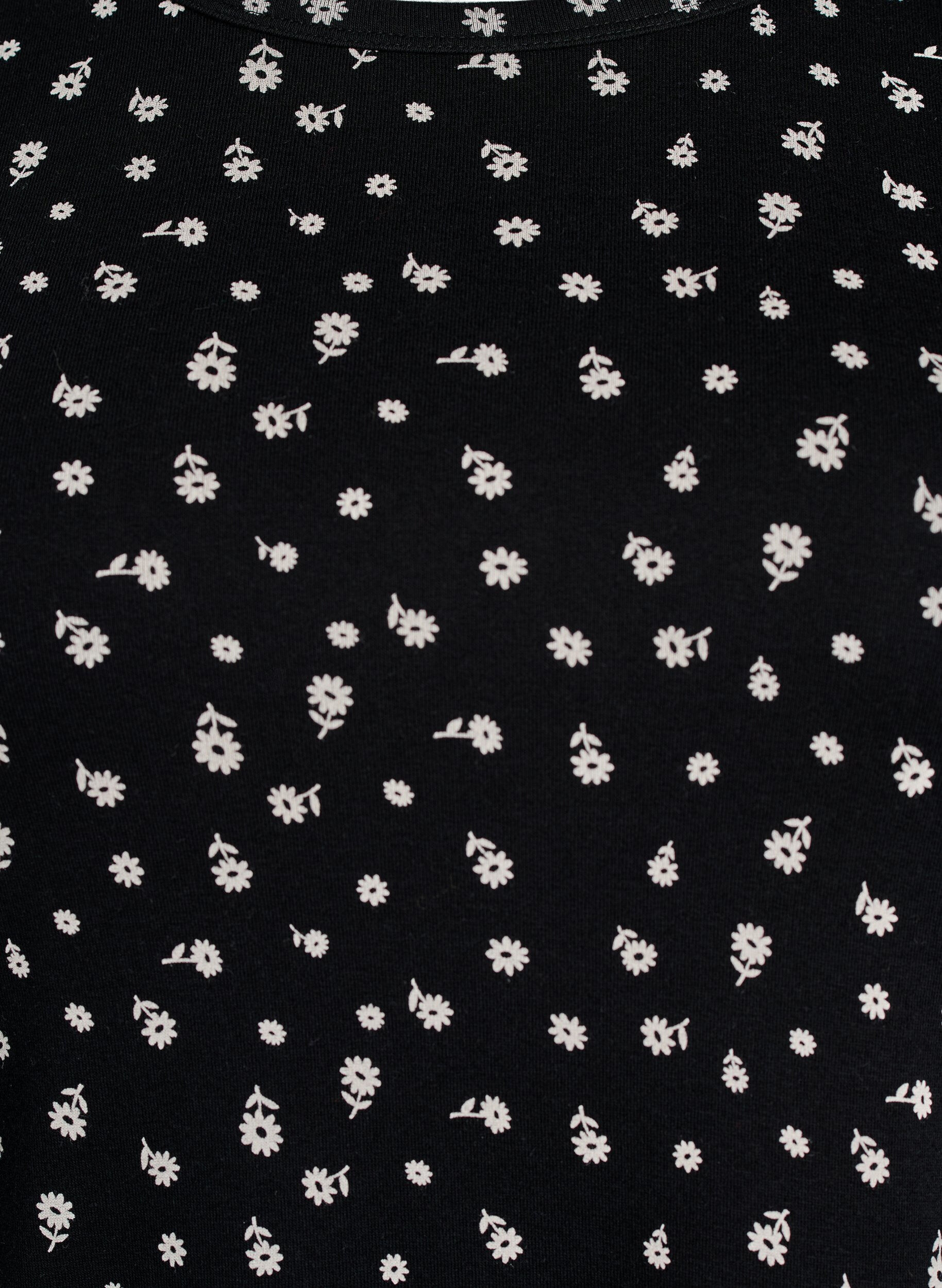 Zizzi Puuvillainen T-paita kauttaaltaan printill&auml;, Musta, Packshot image number 2