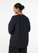 Pusero smock-kalvosimilla ja v-p&auml;&auml;ntiell&auml;, Musta, Model image number 2
