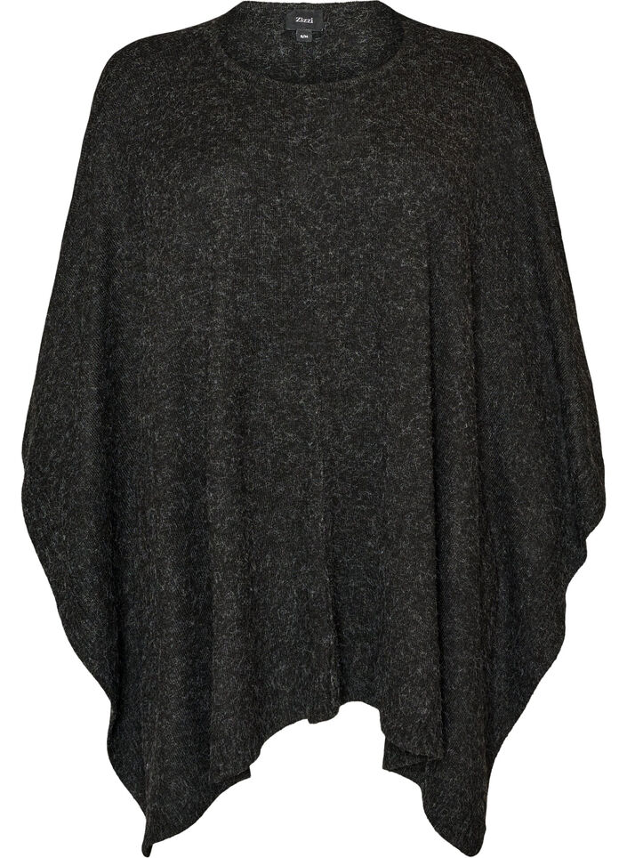 Py&ouml;re&auml;aukkoiset neulotut ponchot, Harmaa, Packshot image number 0