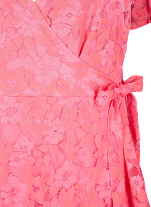 Kietaisumekko, jossa on pitsiä ja lyhyet hihat, Pink Carnation, Packshot image number 2