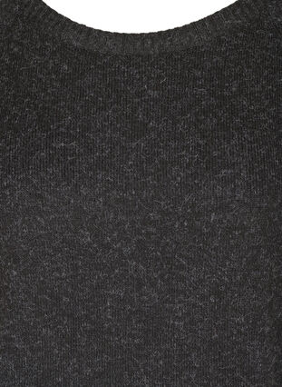 Meleerattu neulemekko pyöreällä pääntiellä ja pitkillä hihoilla , Dark Grey Melange, Packshot image number 2