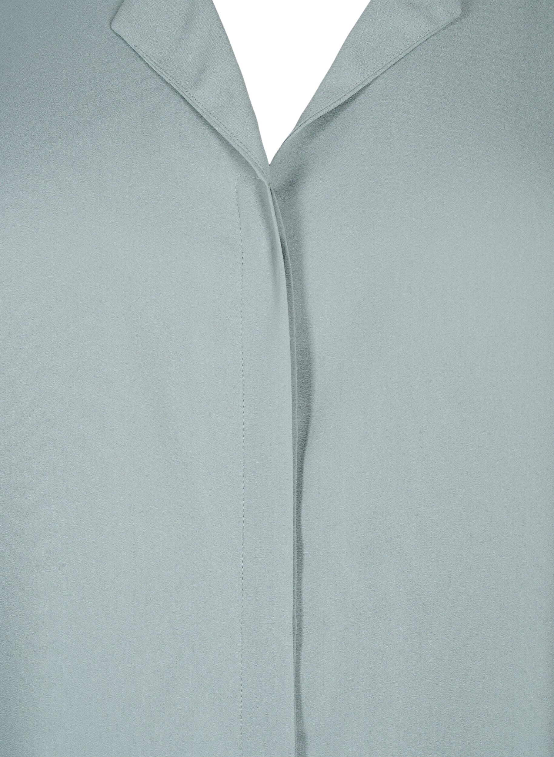 Zizzi Yksiv&auml;rinen paita v-p&auml;&auml;ntiell&auml;, Chinois Green, Packshot image number 2