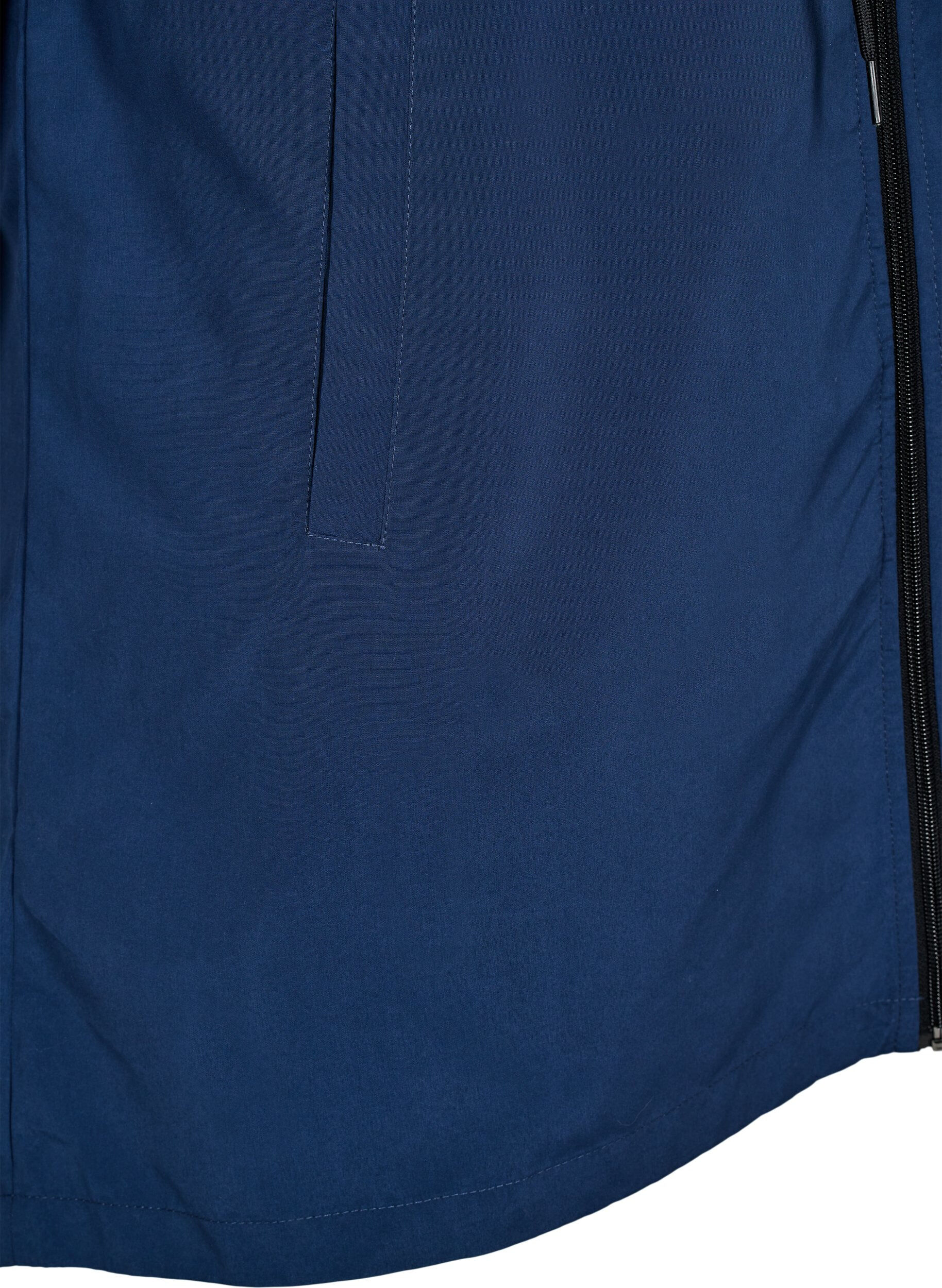 Zizzi FLASH - Kevyt hupullinen parka, Sininen, Packshot image number 3