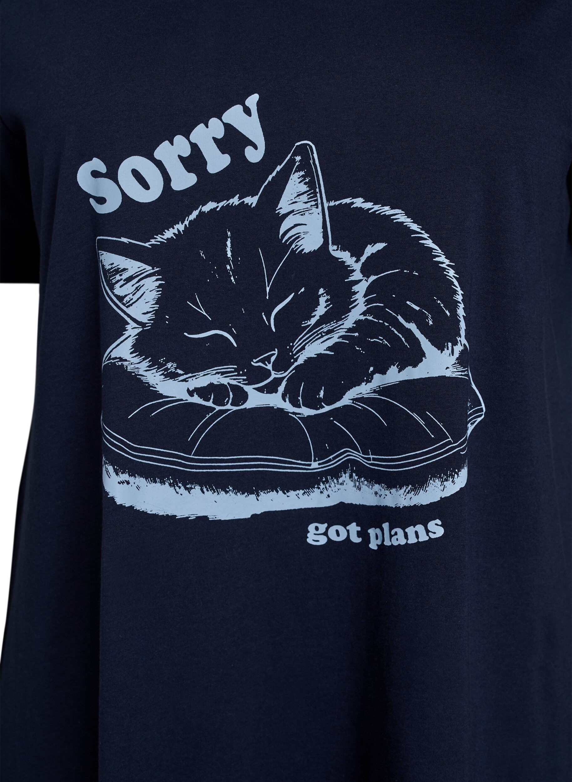 Zizzi Lyhythihainen y&ouml;paita luomupuuvillaa, Sininen, Packshot image number 2