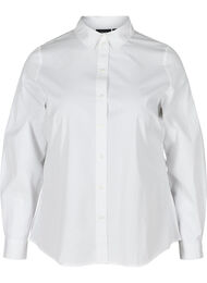 Luomupuuvillainen paitapusero kauluksella ja napeilla, White