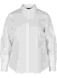 Luomupuuvillainen paitapusero kauluksella ja napeilla, White