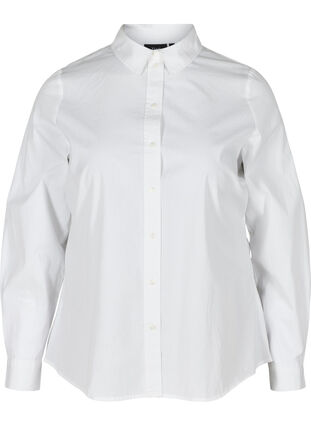 Luomupuuvillainen paitapusero kauluksella ja napeilla, White, Packshot image number 0
