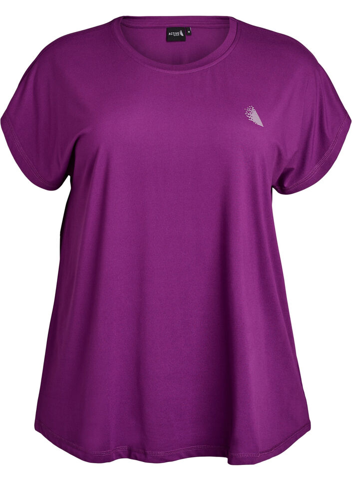 Yksiv&auml;rinen treeni-T-paita, Violetti, Packshot image number 0