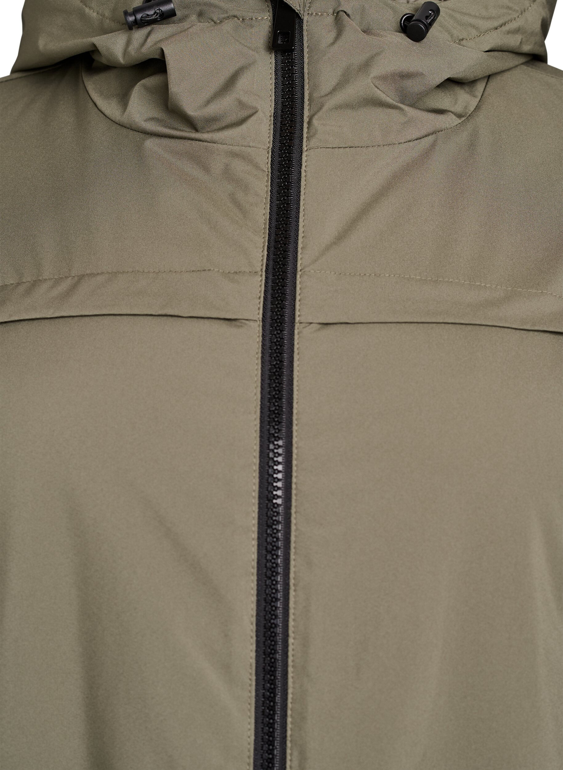 ZizziKevyt topattu parka hupulla, Vihre&auml;, Packshot image number 2
