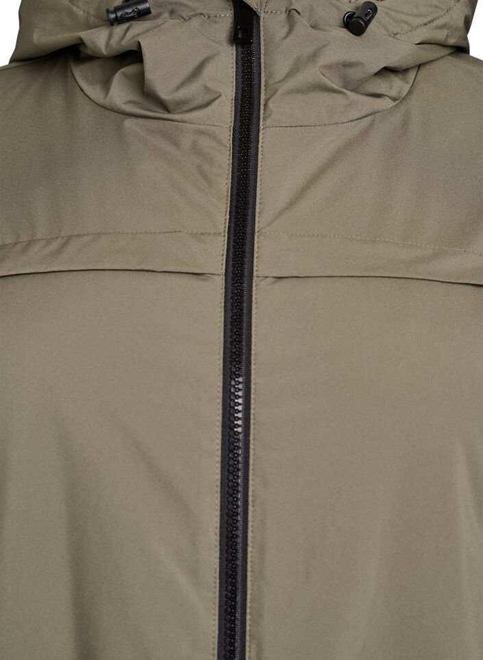 Kevyt topattu parka hupulla, Vihre&auml;, Packshot image number 2