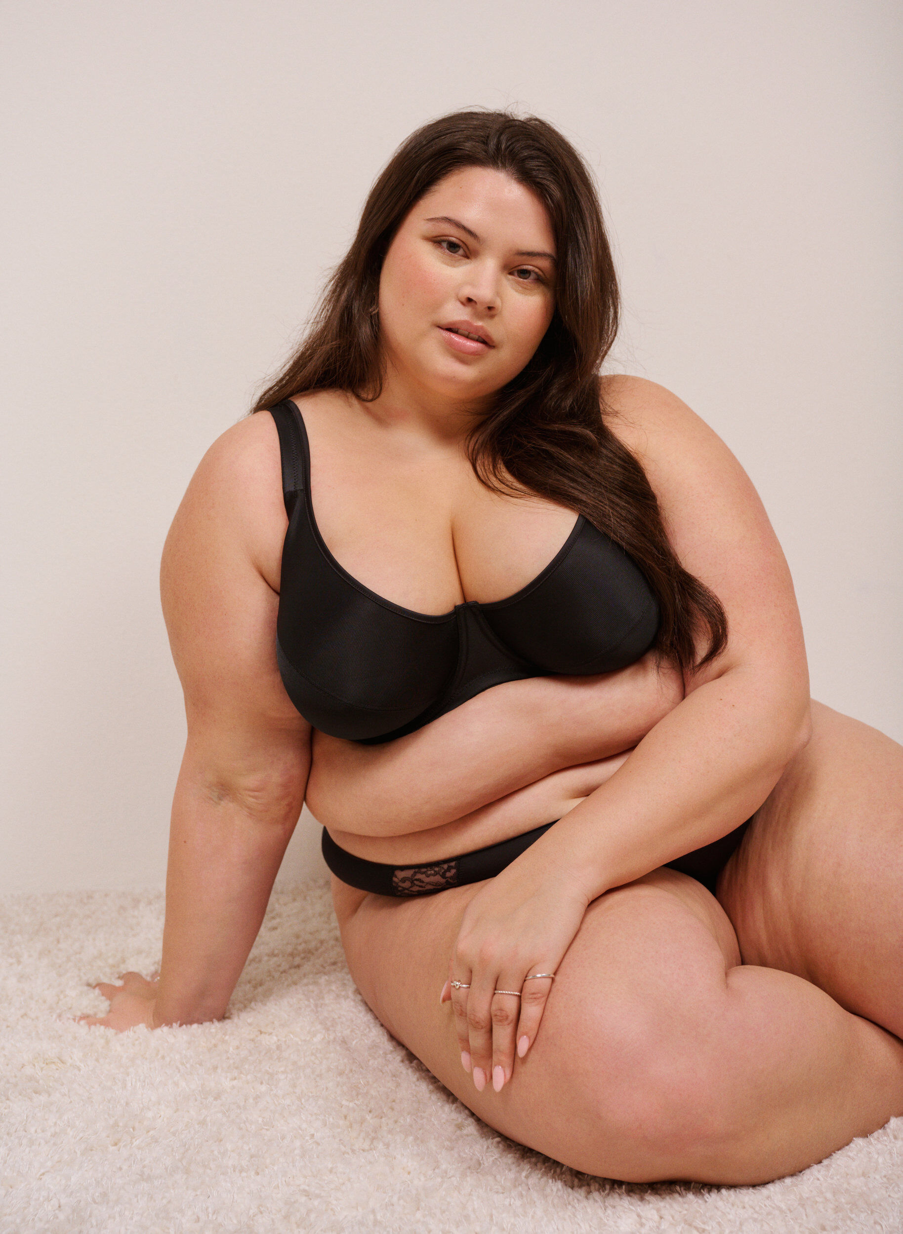 ZizziKorkeatuelliset rintaliivit topatuilla kupeilla, Musta, Image image number 0