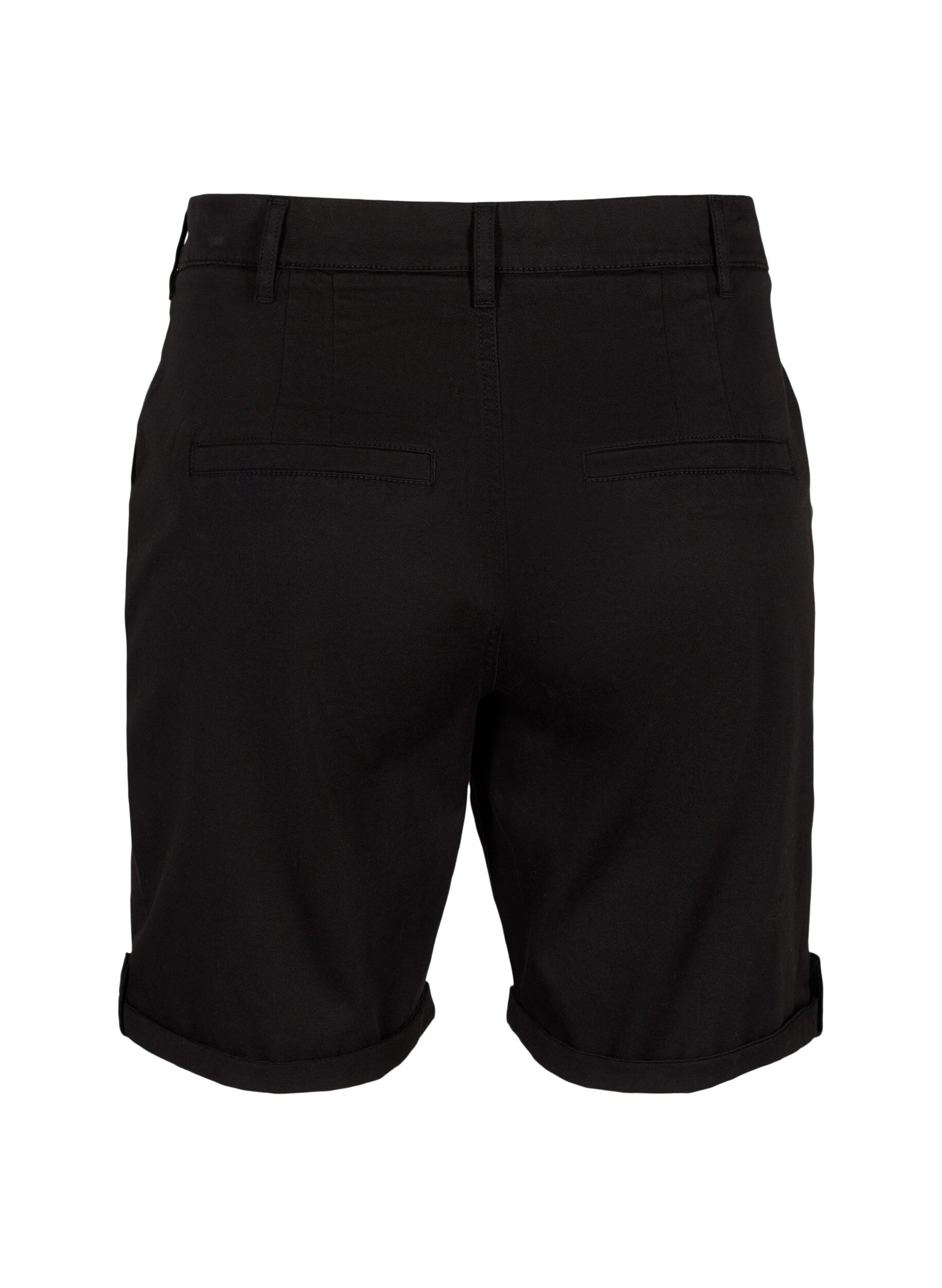 Zizzi Chino-shortsit, joissa on taskut, Black, Packshot image number 1