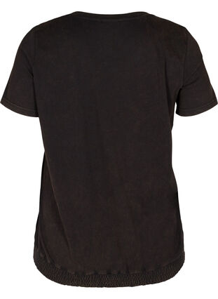 Ekologisesta puuvillasta valmistettu t-paita smokkirypytyksellä , Black, Packshot image number 1