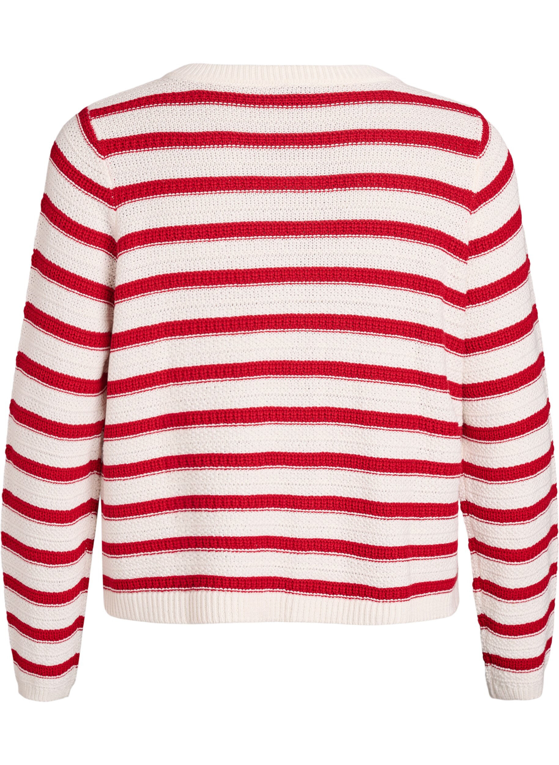 Zizzi Neuletakki, jossa tekstuurineulos ja koristeelliset napit, Punainen, Packshot image number 1