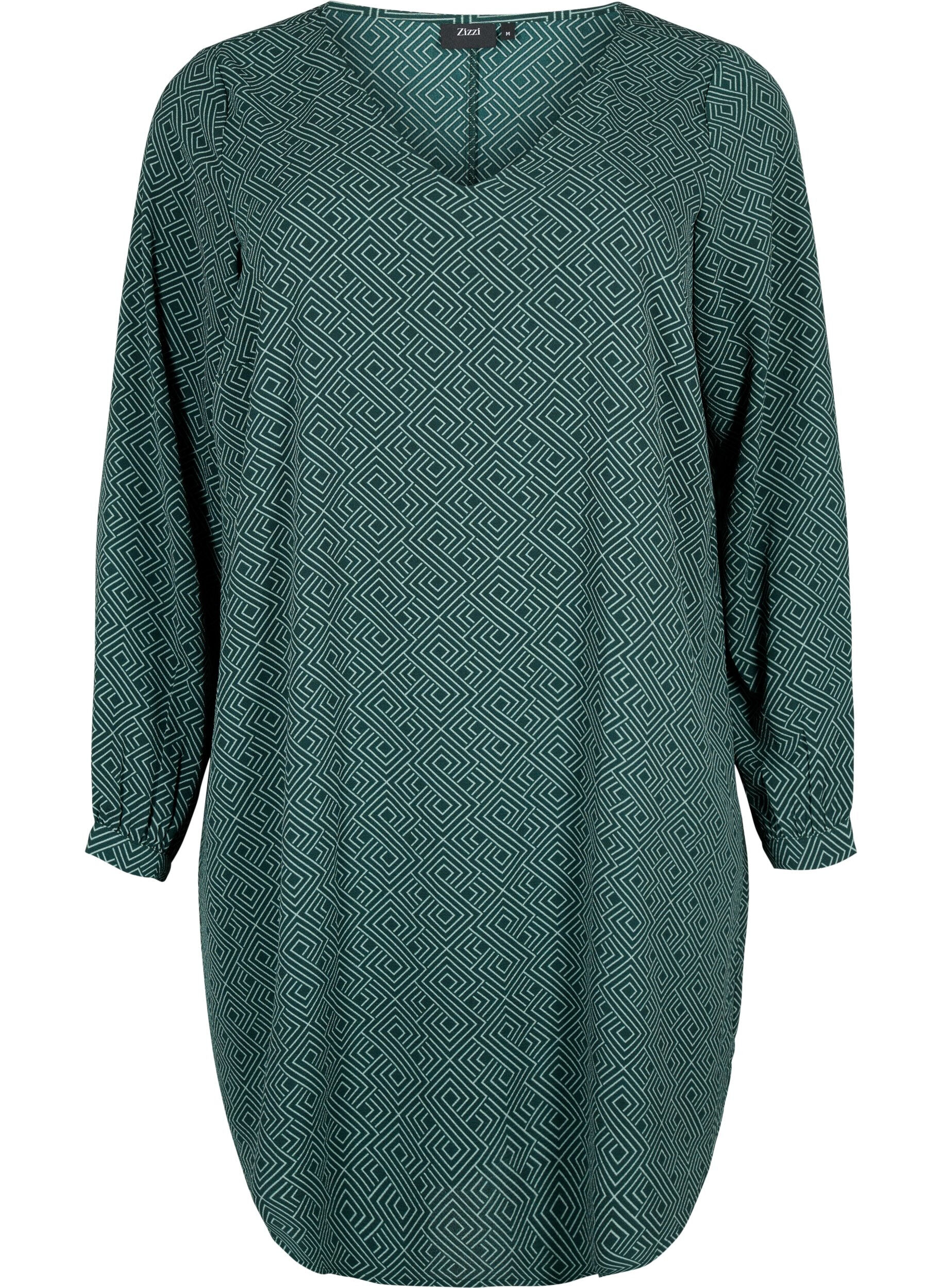 Zizzi V-kauluksellinen mekko kuviolla, Scarab Graphic AOP, Packshot image number 0