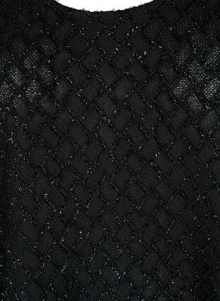 Kuvioitu pusero, jossa on 3/4-hihat ja glitteriä, Black, Packshot image number 2