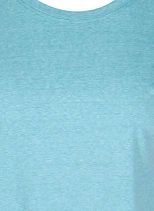 Meleerattu puuvillainen t-paita, River Blue Melange, Packshot image number 2