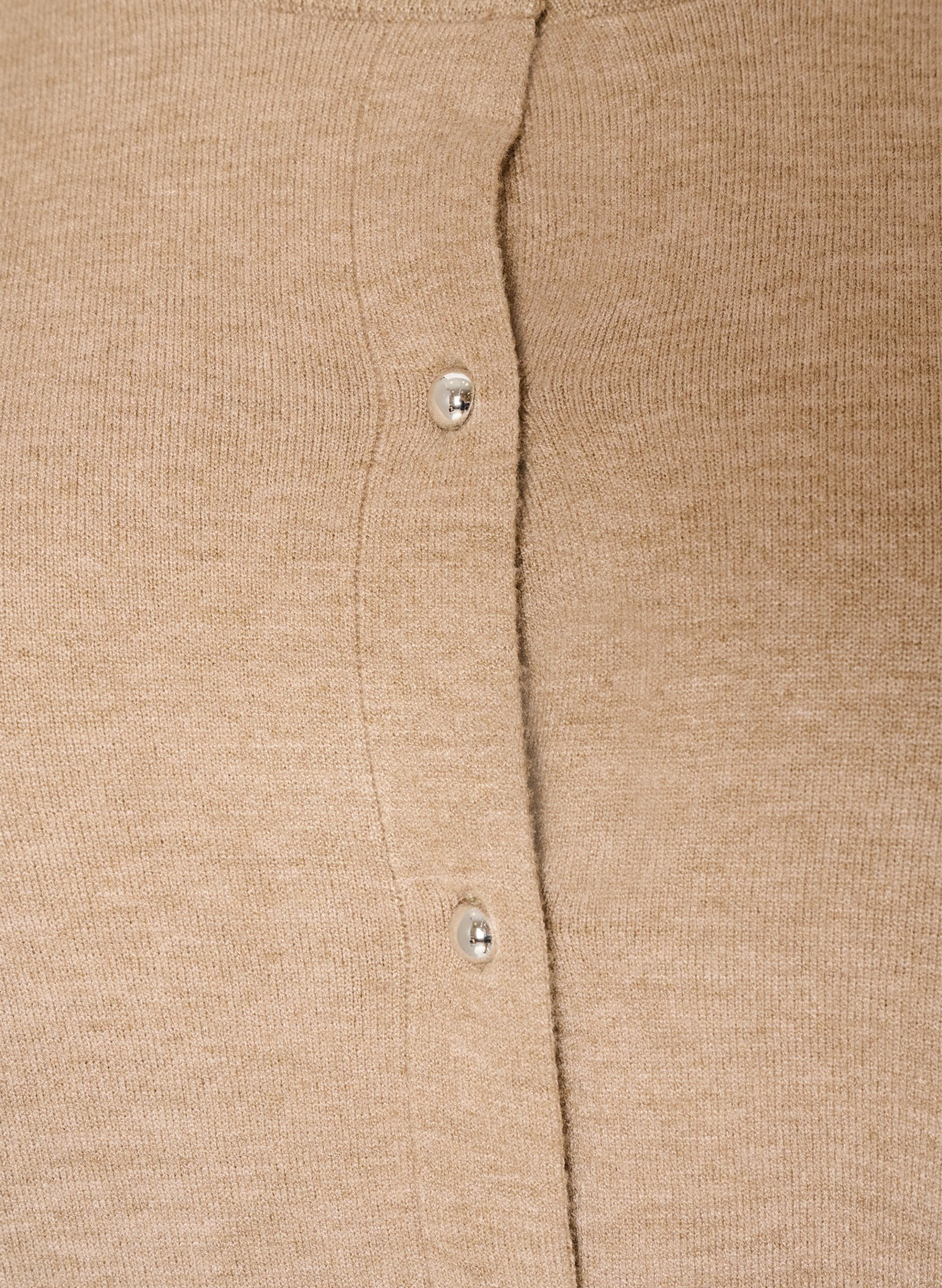 ZizziNeuletakki py&ouml;reill&auml; napeilla, Beige, Packshot image number 2