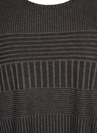 Mekko, jossa on 3/4 -hihat ja raidallinen kuvio, Dark Grey Mélange, Packshot image number 2