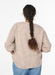 Neuletakki rusetinapeilla ja avoneulekuviolla, Beige, Model image number 2