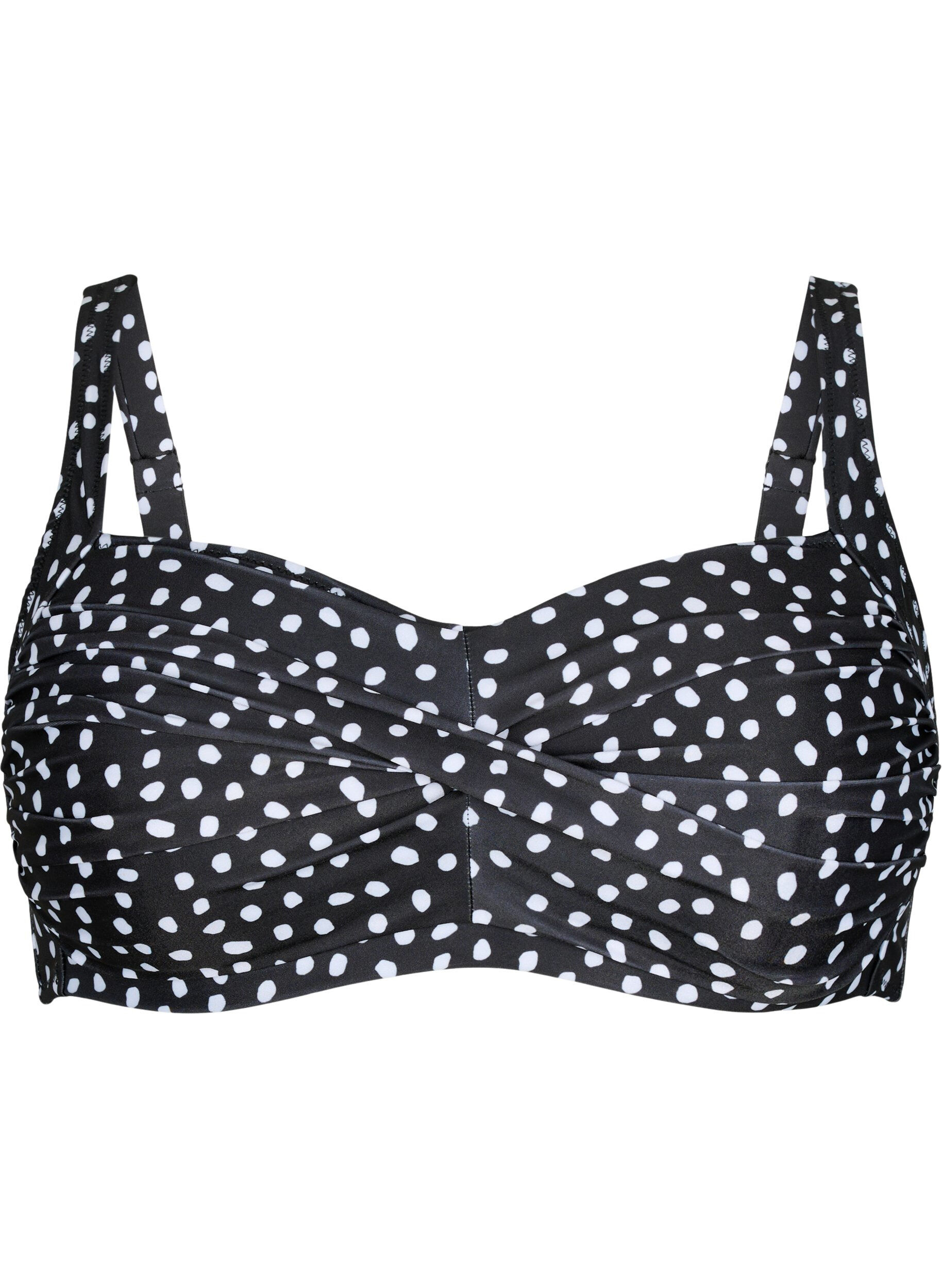 Zizzi Bikiniyl&auml;osa kuosilla, Black White Dot, Packshot image number 0