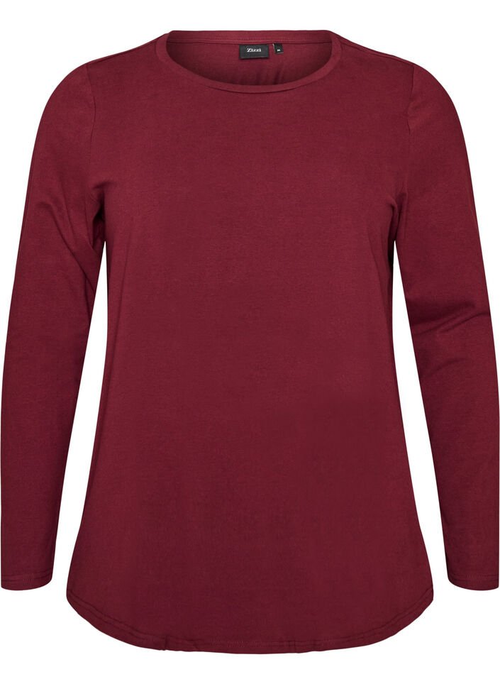 Perus jersey-paita, jossa pitk&auml;t hihat, Punainen, Packshot image number 0