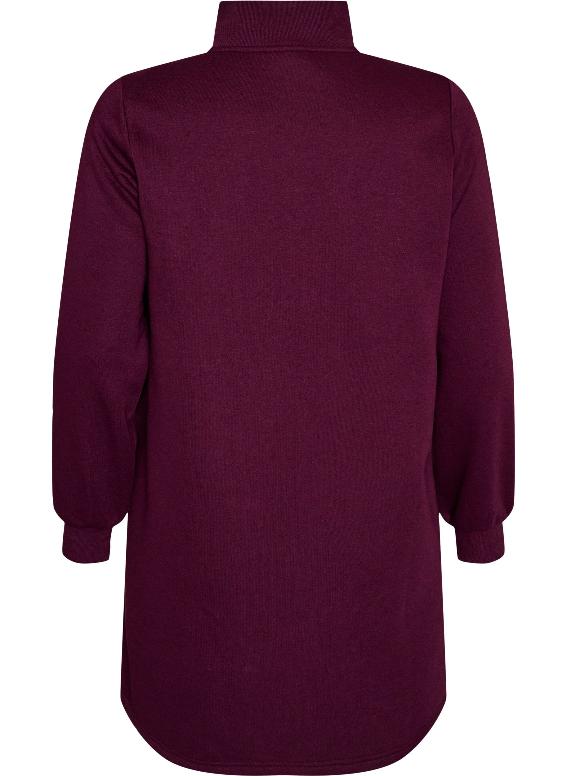 ZizziCollegepaitamekko korkealla ribbikauluksella ja vetoketjulla, Violetti, Packshot image number 1