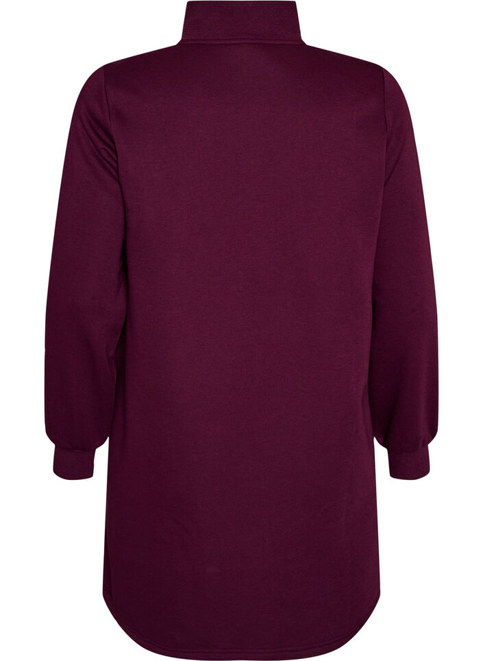 Collegepaitamekko korkealla ribbikauluksella ja vetoketjulla, Violetti, Packshot image number 1