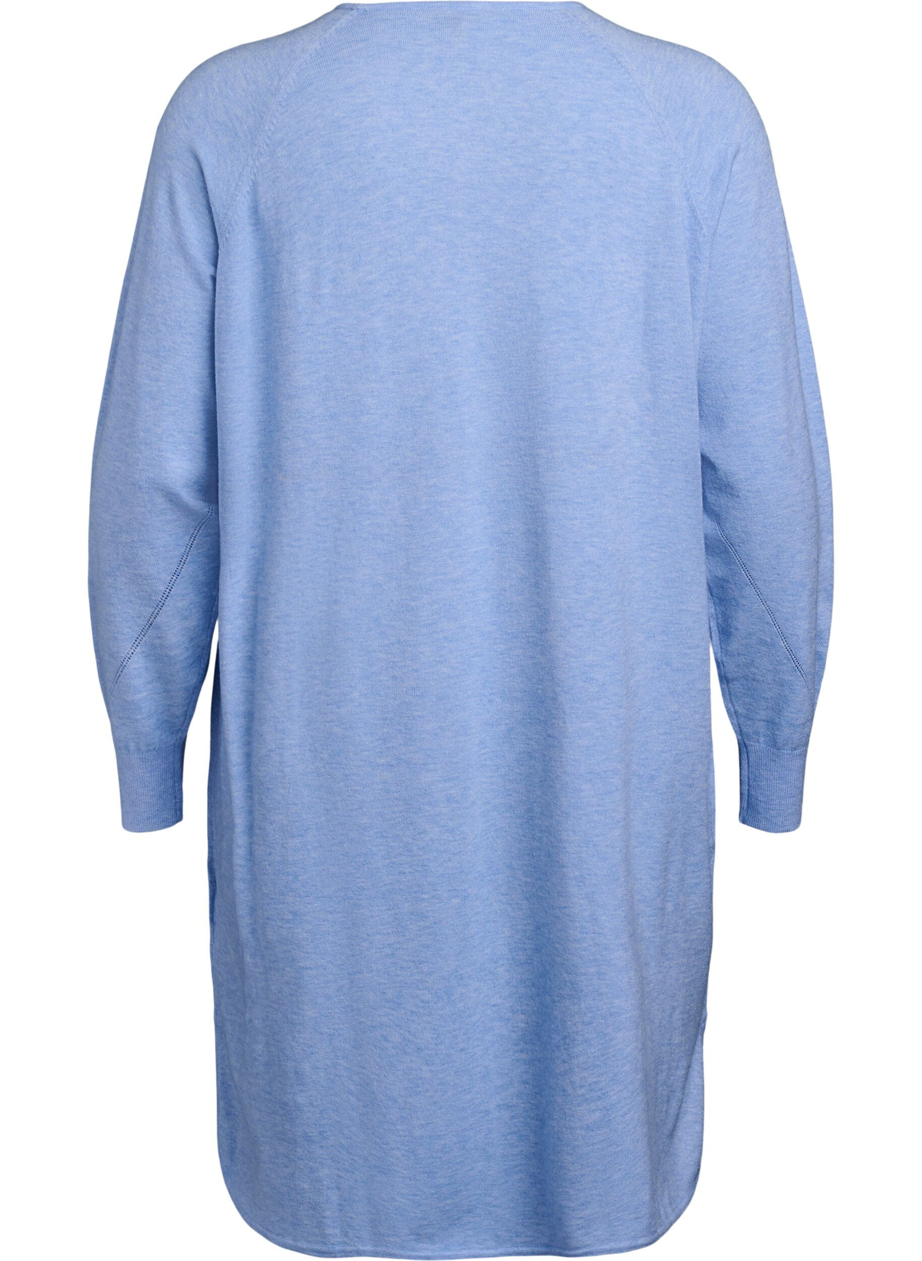 Zizzi Neulemekko py&ouml;re&auml;ll&auml; p&auml;&auml;ntiell&auml; ja neulotulla kuviolla, Della R. Blue Mel., Packshot image number 1