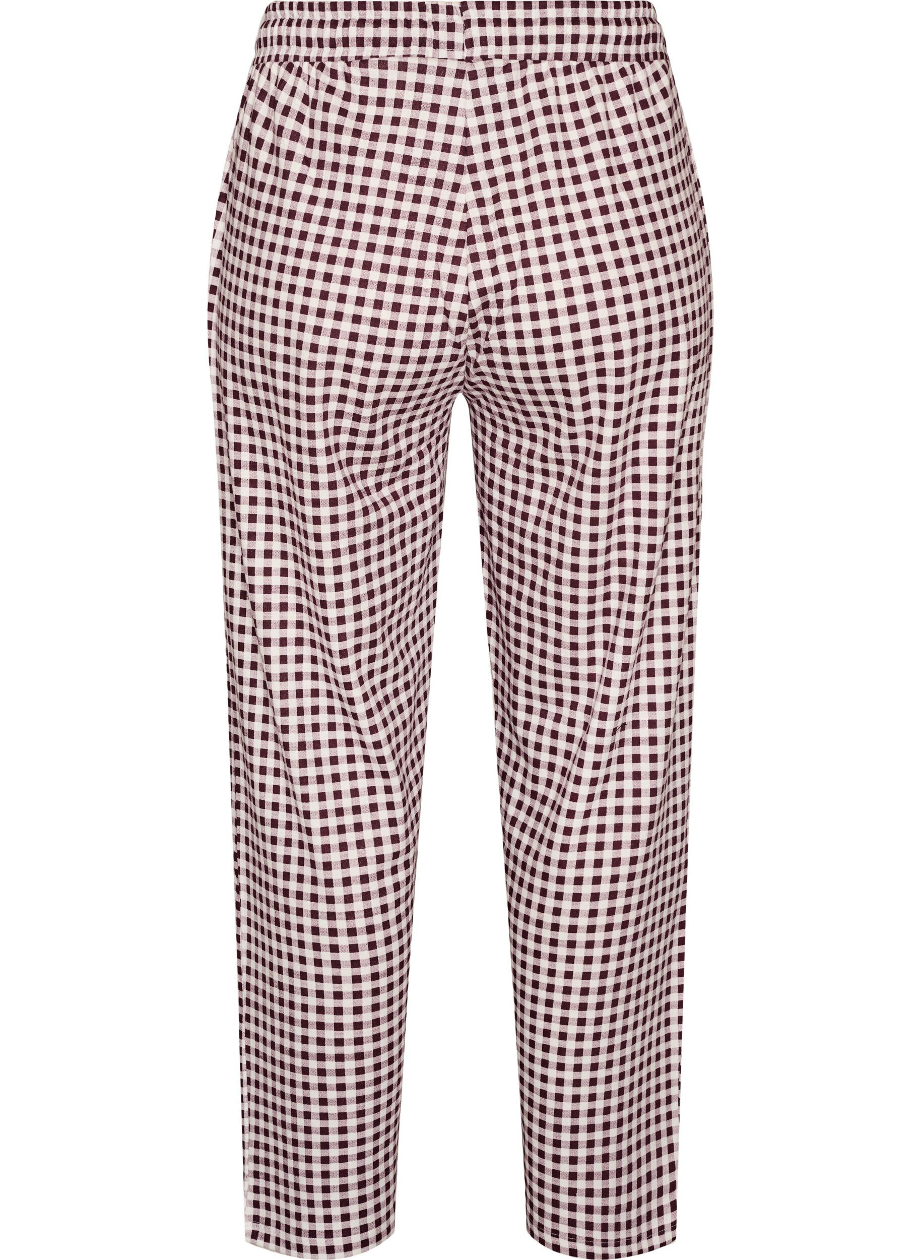 ZizziPuuvillapjama -housut korkealla vy&ouml;t&auml;r&ouml;ll&auml;, Punainen, Packshot image number 1