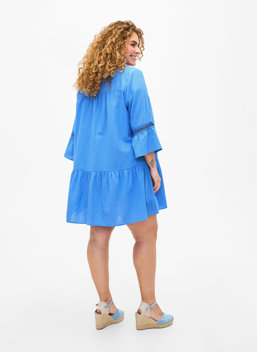 Luomupuuvillasta valmistettu tunika naisellisilla yksityiskohdilla, Marina, Model image number 1