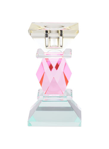 Kynttilänjalka kristallista, Lysegul/Pink Comb, Packshot image number 0