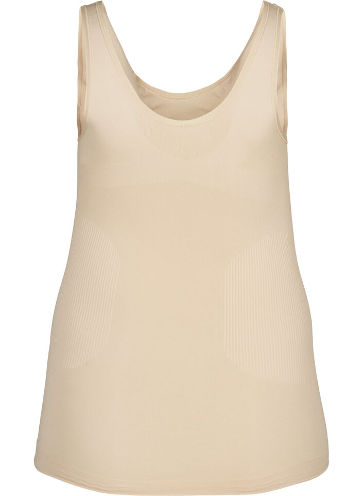 Shapewear-toppi leveillä olkaimilla, Beige, Packshot image number 1