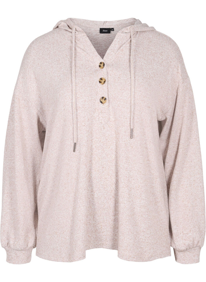 Meleerattu pusero hupulla, Natural Mel., Packshot image number 0